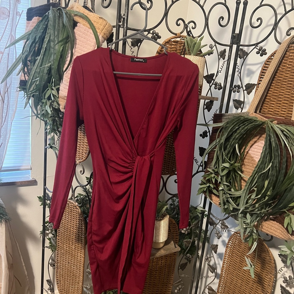 New Without Tags Wrap Dress/ Wine /Small